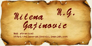 Milena Gajinović vizit kartica